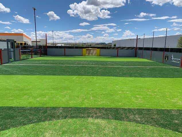 wide angle view of the mini-pitch small training soccer park 